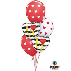 Bukiet 124 L(Heart)VE Horizontal Stripes Qualatex #21748-2 18080-3